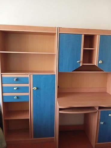acıq dolab: Uşaq/yeniyetmə otağı üçün modul iş masası və şkaf dəsti - Material — 1