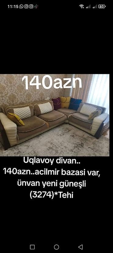 Divan 140azn yalnız vap çatda yazin elanin şəklin atin 😊