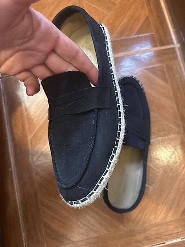 Qara rəngli kişi mokasin/espadril ayyaqqabısı - Üst material: yumşaq — 2