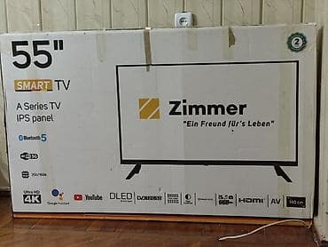 Zimmer markalı 55 düym Smart TV. Model A Series TV olaraq göstərilib