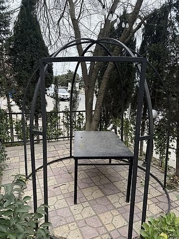 heyet ucun oturacaqlar: Metall bağ pavilyonu/arkası və masa dəsti - Material: toz boya ilə — 3