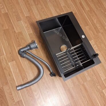 Vannalar: Yeni Düzbucaqlı Mətbəx çanağı, Şkafsız, Paslanmaz polad, Pulsuz çatdırılma — 5