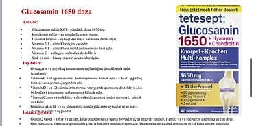 24 Avqust elde olacaq. Tetesept Glucosamin 1650 + Hyaluron +