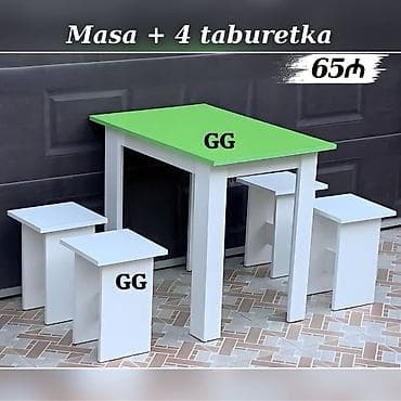 Mebel: MASA + 4 TABURETKA Yeni və sifarişlə. Çox səmərəli və keyfiyyətli📌 — 4
