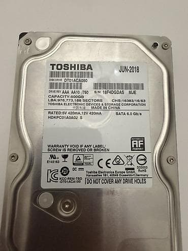 Kompüter ehtiyyat hissələri: Toshiba HDD lar stilir tek tekde satilir ikisi birlikdede satilir — 2