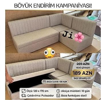 kunc divan: Məhsul: Mətbəx/otaq üçün L formalı yumşaq künc dəsti və pedikür — 2