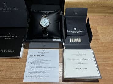 qol saatı orient: İşlənmiş, Qol saatı, Bernhard Mayer, rəng - Boz — 3