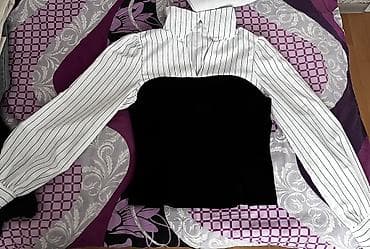 geyim desti: - Ağ-qara kombinə edilmiş köynək: Üst hissəsi qara büstiyer forması — 1