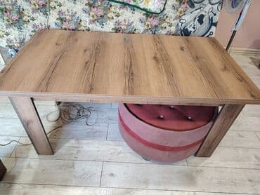 столы из натурального дерева: Qonaq masası, Laminat, Dördbucaq masa — 1