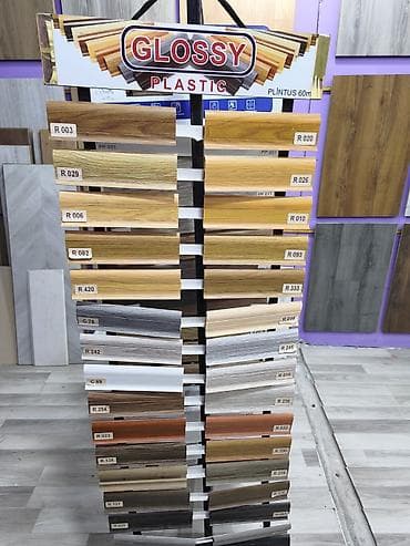 Produkt: “Glossy Plastic” plintus (60 mm) Təsvir: - Döşəmə və divar