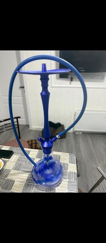 Toy paltarları və aksesuarları: Mavi rəngli nargilə seti -hec bir piroblmi yoxdur əla vəziyyətdədir — 2