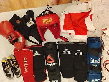 mma şortik: Döyüş idmanı üçün tam ləvazimat dəsti - Qoruyucu başlıq: Everlast — 2