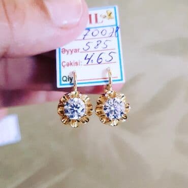 sirqa modelleri: Sırğa, Sarı qızıl, 585 Əyar, 465 g — 4