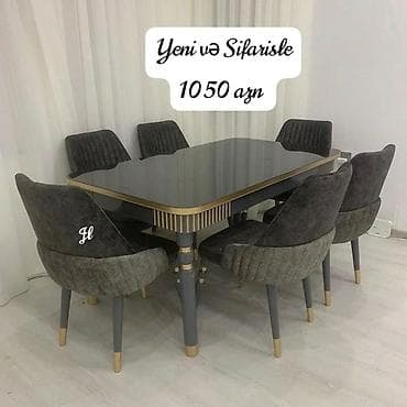 aslanoğlu mobilya: Yeni‼️ Masa və 6 oturacaq ✔️Reng secimi var ✔️Yüksək keyfiyyət — 1
