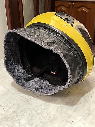 moped elektro: SAFE tam üzlü motosiklet dəbilqəsi - Rəng: parlaq sarı, üst hissədə — 3