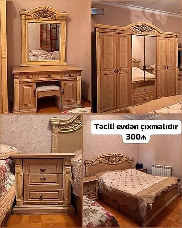 İkinəfərlik çarpayı, Dolab, Termo, 2 tumba, İşlənmiş — 1