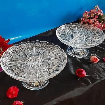 qapi rengleri: Çex xrustal Bohemia firmasi boyuk çərəz qabilar. 31 sm. 1 ededi 175 — 1