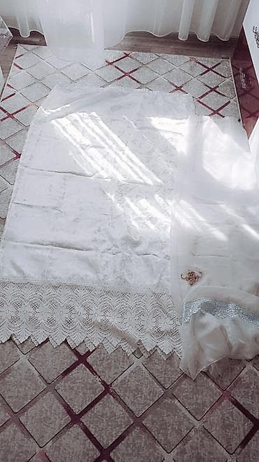 islenmis perde: İşlənmiş, Tül, rəng - Ağ, Ünvandan götürmə — 3