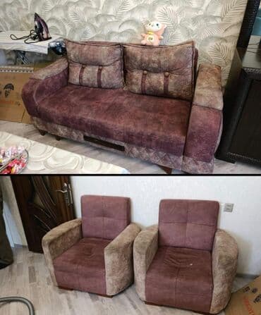 İşlənmiş, Divan, 2 kreslo, Bazalı, Açılan