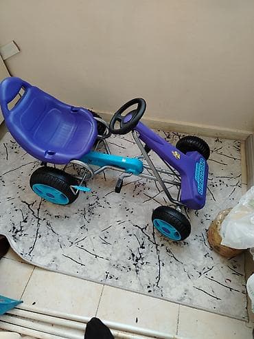 uşaq ucun maşınlar: Uşaq pedallı qart (go-kart) - Rəng: bənövşəyi və mavi - Sükanla idarə — 2