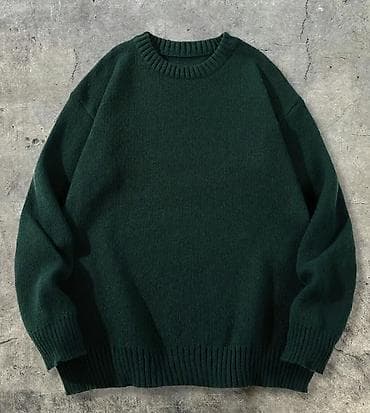 deniz geyimi: Tünd yaşıl sviter – M ölçü - Klassik kruq-yaxa model - Səliqəli — 2