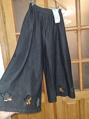 buggy şalvar: Qadınlar üçün geniş kəsimli şalvar - Rəng: tünd boz/qaraya yaxın — 3