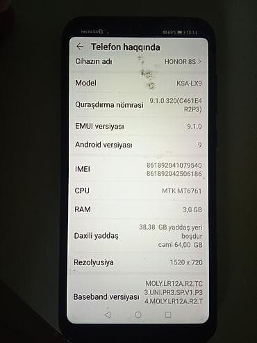 Honor 8S, 64 GB, rəng - Qara, İki sim kartlı