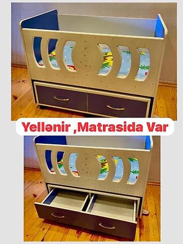 ekiz uşaq arabası: Oğlan və qız üçün, İşlənmiş, Beşik — 1