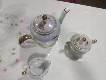 caydan: Çay dəsti, rəng - Bej, Farfor, Madonna, 3 nəfərlik — 2