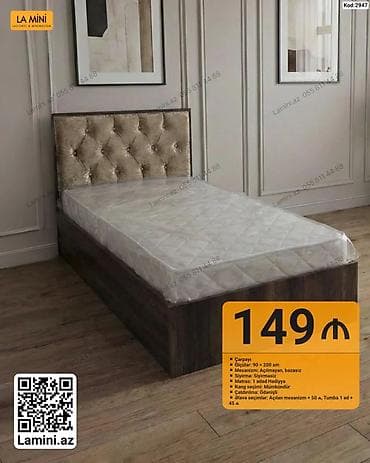 Çarpayı – La Mini - Ölçü: 90 × 200 sm - Mexanizm: Açılmayan, baza­sız — 1