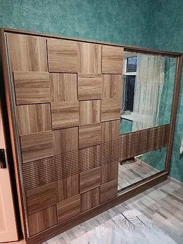 tum: Yataq otağı dəsti - Material: ağac fakturalı MDF/laminat kombinasiya — 1