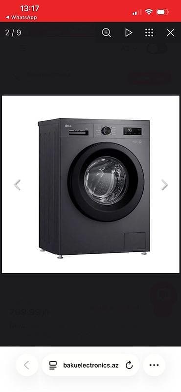 TƏZƏDİR KAROPKADADIR MAĞAZAGA 800 azn LG önyükləməli paltaryuyan — 2