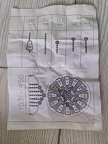 bez parca: Çılçıraq, 5 lampa, Metal — 3