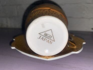 женьшень капсулы для набора веса: Чайный набор, цвет - Золотой, Фарфор, 6 персон, Япония — 2