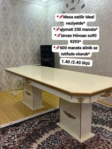 Masalar: Klassik masa, Açılmayan, Dördbucaq masa — 1