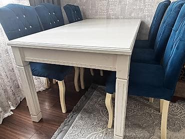 Qonaq otağı üçün, Yeni, Açılan, Dördbucaq masa, 6 stul