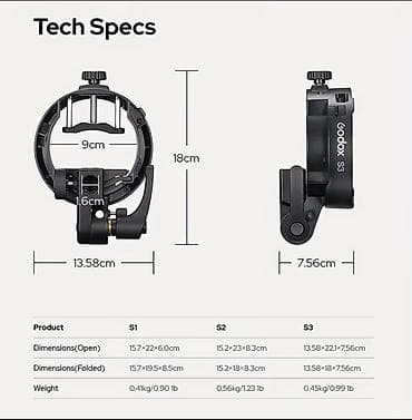 Godox S3 Bowens Mount Adapter – foto/video işıqlandırma üçün universal — 2