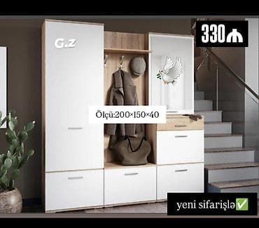ayaqabl dolabl: Dəhliz üçün çoxfunksiyalı şkaf-komplekt - Ölçü: 200×150×40 sm — 1