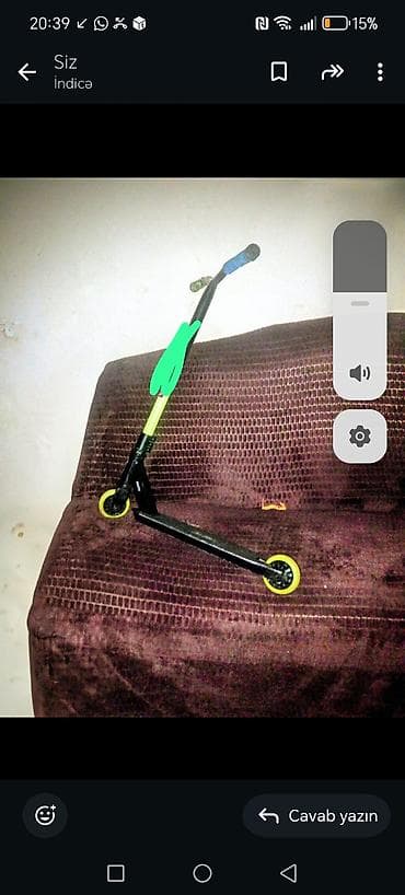 tufan s 150: Freestyle skuter - Rəng: qara gövdə, fosfor-sarı təkərlər və dirək — 1