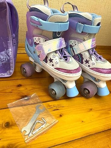 mini çanta: Uşaq dördtəkərli rollers dəsti - Dizayn: bənövşəyi–mavi rənglər — 2