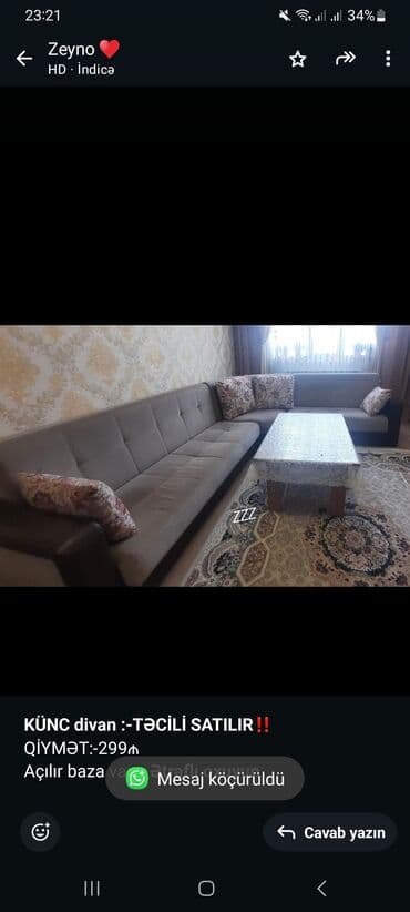 ehmedlide kiraye evler 200 azn: Künc divan — 1