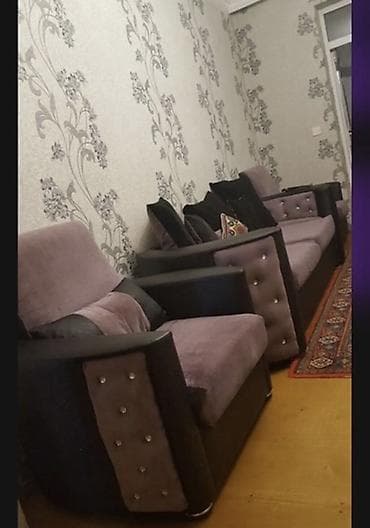 salon stul: 3 parçalı yumşaq mebel dəsti - Tərkib: 1 üçnəfərlik divan + 2 kreslo — 2