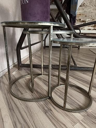 stul metbex: İki ədəd yuvarlaq “nesting” tipli yan masa dəsti - Dizayn — 1