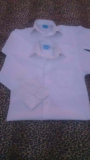 детские вещи из хлопка: Школьная сорочка на 8-9 лет, размер 3, чистый хлопок, 5 ман за 2 — 1