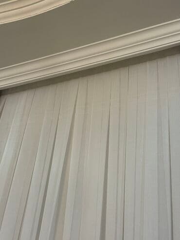 Pərdə və tüllər: Yeni, Kətan Tül, rəng - Ağ, Ünvandan götürmə, Pulsuz çatdırılma, Ödənişli çatdırılma — 7