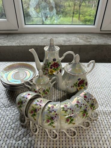 mekke gülü çayı qiymeti: Çay dəsti, Farfor, 6 nəfərlik, SSRİ — 2