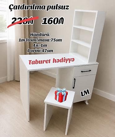 nerj stol: Yeni və sifarişlə Manikür masa Qiymət: 160₼ Xüsusiyyətlər: - Rəng — 1