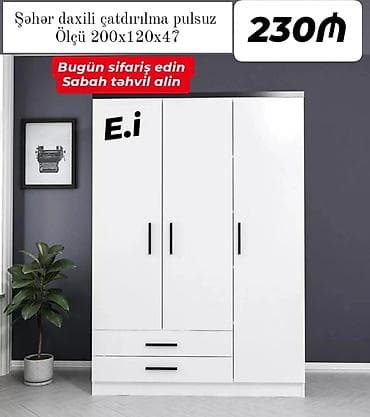 saatlar type 1: 3 qapılı dolab Yep yeni 230 azn rəng seçimi var çatdırılma var — 1