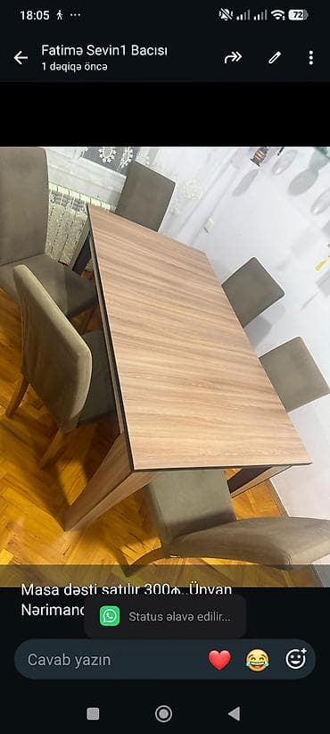 oturaca: Masa dəsti satılır 300₼. Ünvan Nərimanov. 6565. Fatimə99 — 1