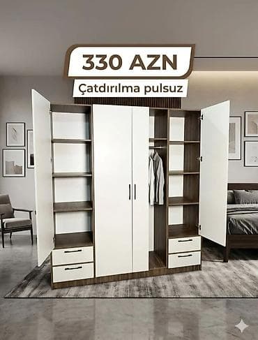 qapi bezeyi: Yeni, 3 qapılı, Siyirməli, Ağ, Açılan, Düz dolab — 1